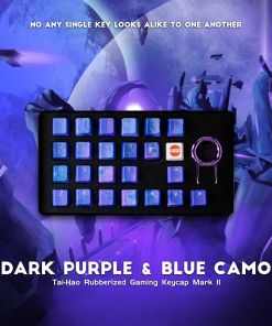 Tai-Hao Rubber Gaming Keycaps Purple & Blue Camo 23 Keys